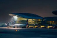 Beautifully led heathrow airport runway